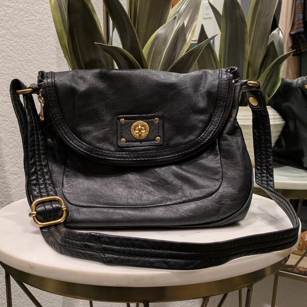 Marc by Marc Jacobs Crossbody Bag Women Black 100% Cow Leather Classic Gold